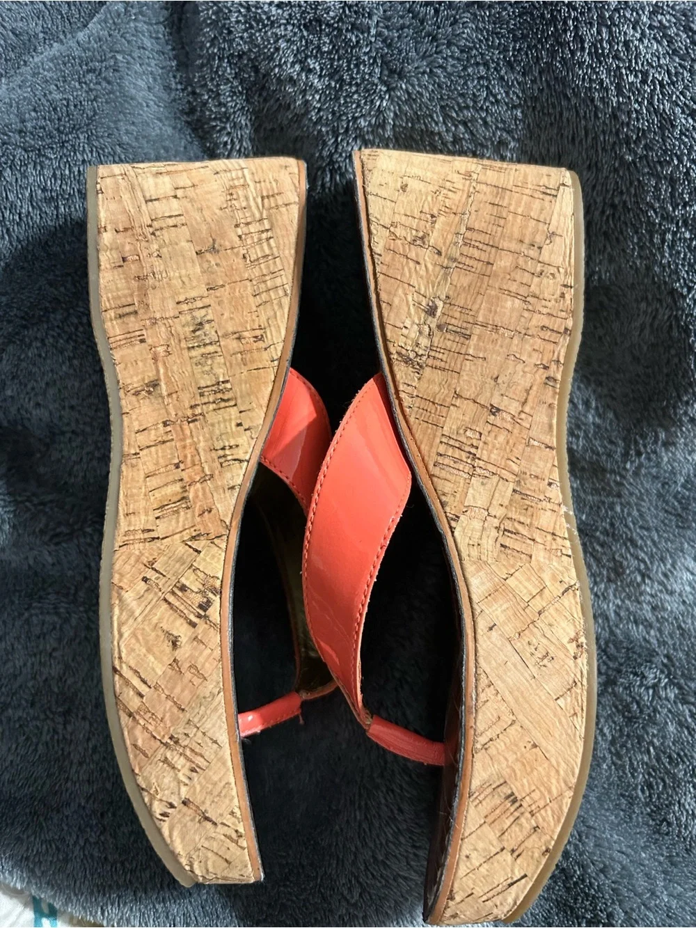 Sam Edelman Orange Patent Thong Sandals